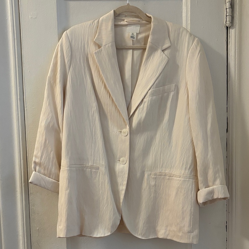 H&M Relaxed Oversize Cream Women's Blazer